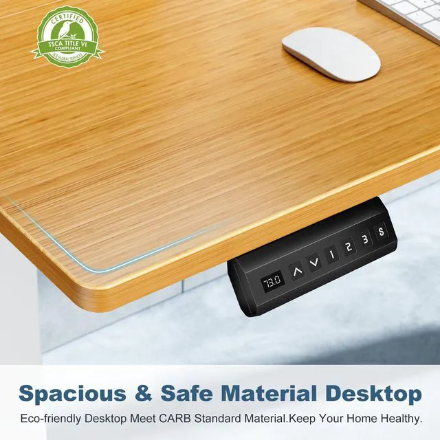 Alt view image 7 of 7 - 40 Inch Electric Standing Desk, Memory Adjustable Home Office Desk Sit Stand Up Desk for Work Home Office,Adjustable Desk, Rising Computer Table with Splice Board,Cable Management,Hook,Oak
