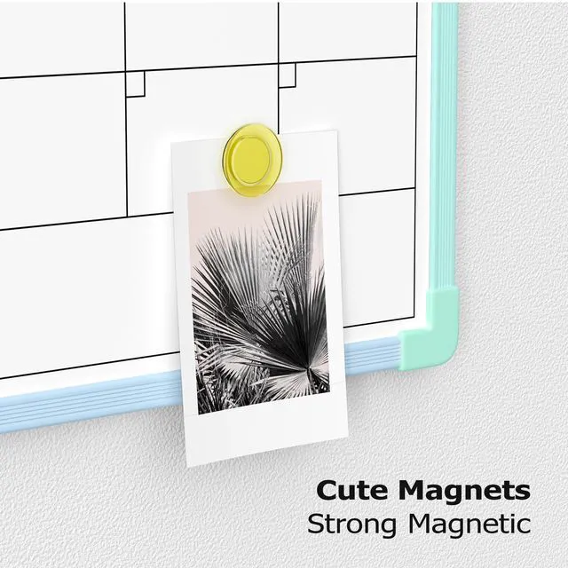 Alt view image 6 of 7 - Monthly Whiteboard Calendar for Wall, 24" x 18" Dry Erase Board with Plastic Frame, Hanging Dry Erase Calendar with 3 Mini Sticky Notes for Kitchen Planner, Memo, Home and Office, Colorful