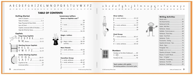 Alt view image 2 of 7 - Letters & Numbers for Me Workbook, Kindergarten Learn print handwriting with lessons that cover other language arts skills; for classroom, homeschool, tutoring, OT: 9781952970764