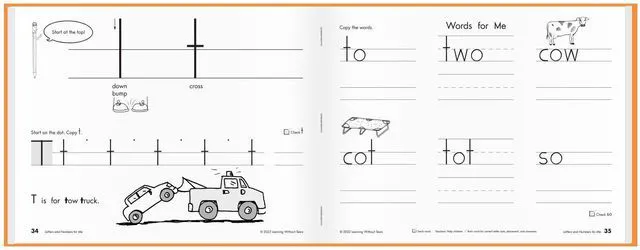 Alt view image 6 of 7 - Letters & Numbers for Me Workbook, Kindergarten Learn print handwriting with lessons that cover other language arts skills; for classroom, homeschool, tutoring, OT: 9781952970764