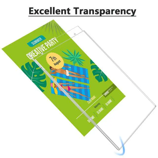Alt view image 4 of 7 - Acrylic Wall Mount Sign Holder, 11 x 17 Vertical, 6 Pack Clear Acrylic Material, Easy Wall Installation with Included Screws and Pre-drilled Holes, Ideal for Posters, Notices, Signs