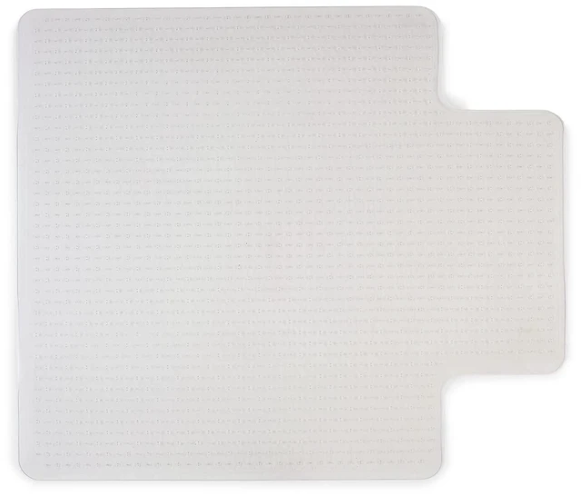 Main image of Office Chair Mat, Clear, 45x53 Inch, Medium-Pile Carpet, with Lip Extended under-desk coverage and smooth glide for carpeted office floors