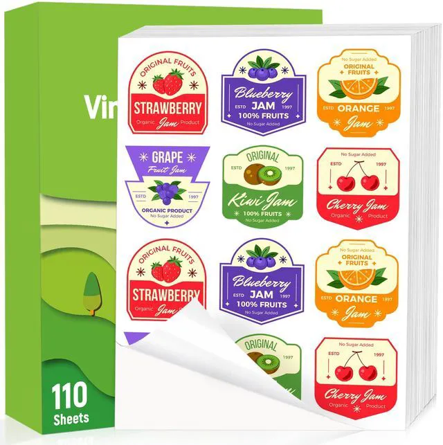 Main image of Glossy Printable Vinyl Sticker Paper for Printer, 110 Sheets Waterproof Decal for Inkjet & Laser Printers, Compatible with Cricut, 8.5"x11" White for Gift, Custom & Small Business