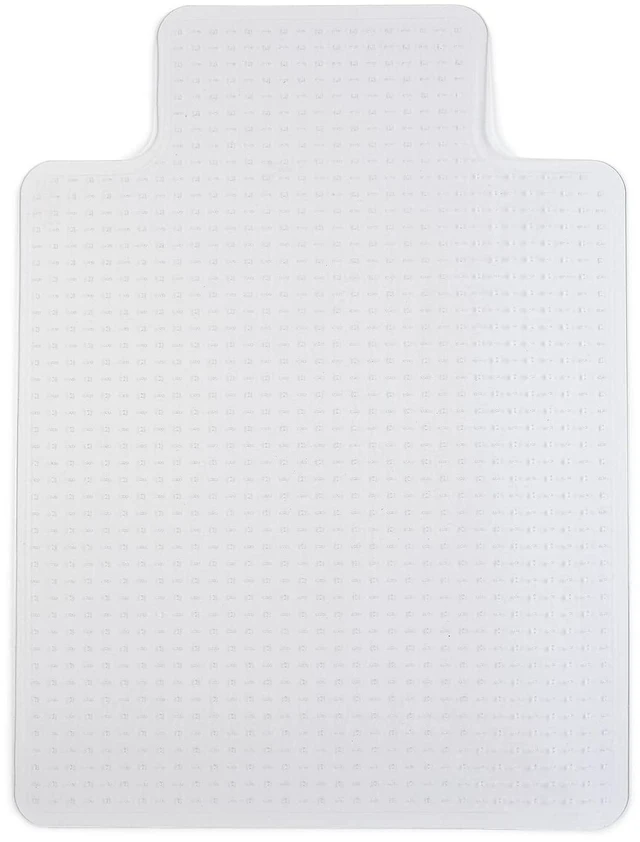 Main image of Office Chair Mat, Clear, 48x36 Inch, Medium-Pile Carpet, with Lip Extended under-desk coverage and smooth glide for carpeted office floors