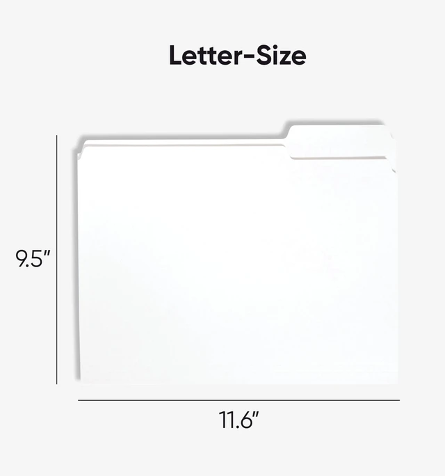 Alt view image 2 of 5 - Standard File Folders, 100 Count, White, 1/3-Cut Tabs, Letter Size (12843)