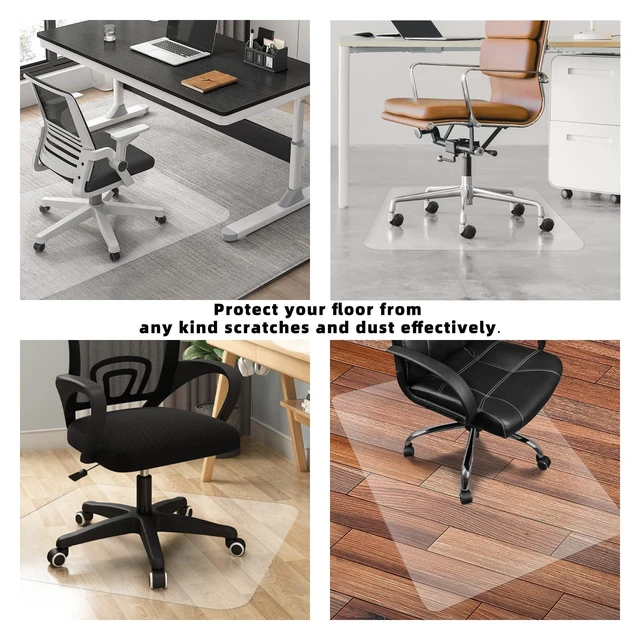 Alt view image 5 of 7 - Clear Chair Mat for Hardwood Floor, 36"x48" Heavy Duty, Transparent, Desk Chair Mat for Office Chair, Wood/Tile Protection