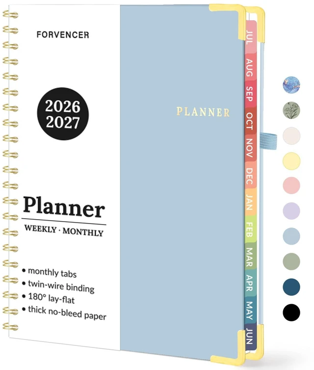 Main image of Academic Planner 2026-2027, Weekly & Monthly Hardcover Planner A4 Calendar Planner July 2026-June 2027, 8.5" X 11" Daily Agenda, School Office Notebook Teacher Student Supplies Organizer Blue
