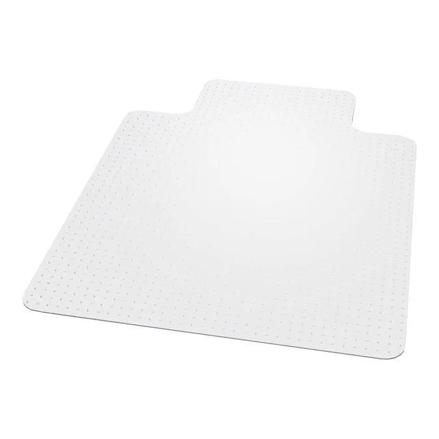 Alt view image 2 of 7 - Office Chair Mat, Clear, 45x53 Inch, Medium-Pile Carpet, with Lip Extended under-desk coverage and smooth glide for carpeted office floors