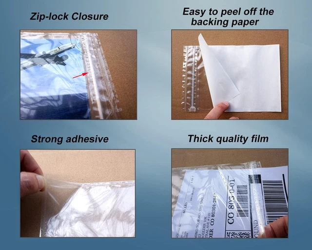 Alt view image 3 of 6 - Premium 6.7'' x 10'' Resealable Adhesive Shipping Label/documents Pouches (400 Pack)