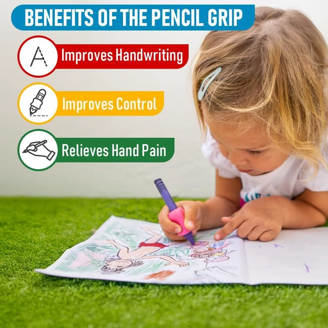 Alt view image 3 of 7 - Original Pencil Grippers 6 Pcs, Improves Kids Handwriting, Ergonomic Pen Holder for Righties & Lefties, Ideal for Kids, Toddlers, Adults, Writing Tool with Finger Cushion (Pack of 3)
