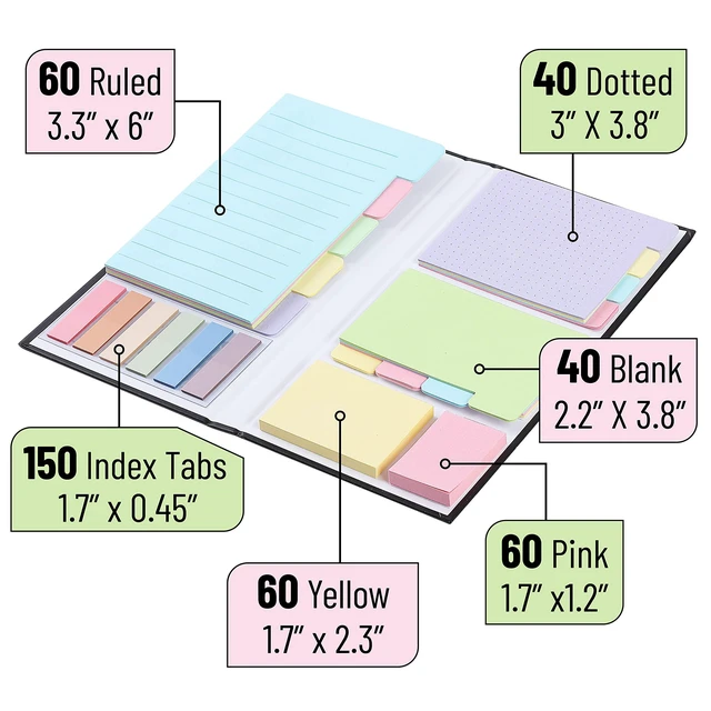 Alt view image 3 of 7 - Sticky Notes Set, 820 Pack, Ruled