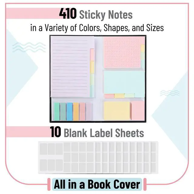 Alt view image 2 of 7 - Sticky Notes Set, 820 Pack, Ruled