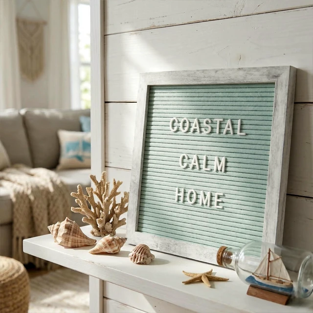 Alt view image 4 of 7 - Rustic Turquoise Felt Letter Board 10x10 Inch, 336 Letters with Stand Changeable message board with stand and wall mount for home displays, creative workspaces and small spaces