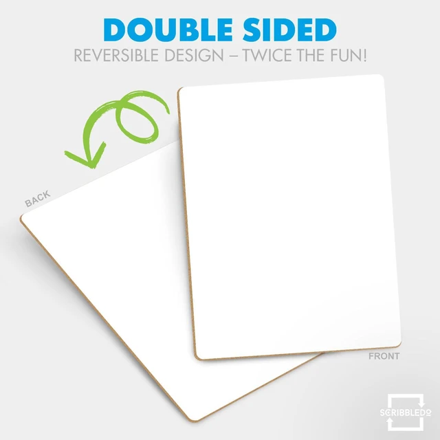 Alt view image 2 of 7 - 12 Pack Small Dry Erase Boards 9x12 with 12 Erasers for Students Double Sided Class Set, 12 Board & Erasers, Crisp Whiteboard Set for Kids and Teachers, Easy to Clean No Ghosting