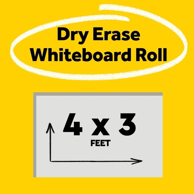 Alt view image 3 of 7 - Dry Erase Whiteboard Film Surface for Walls, Doors, Tables, Chalkboards, Whiteboards, and More, Removable, Stain-Proof, Easy Installation, 4 x 3 ft Roll (DEF4x3)