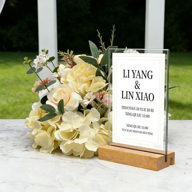 Alt view image 6 of 6 - Acrylic Sign Holder with Wood Base 8.5x11 Inch Vertical and Slant Displays (5 Pack 8.5*11")