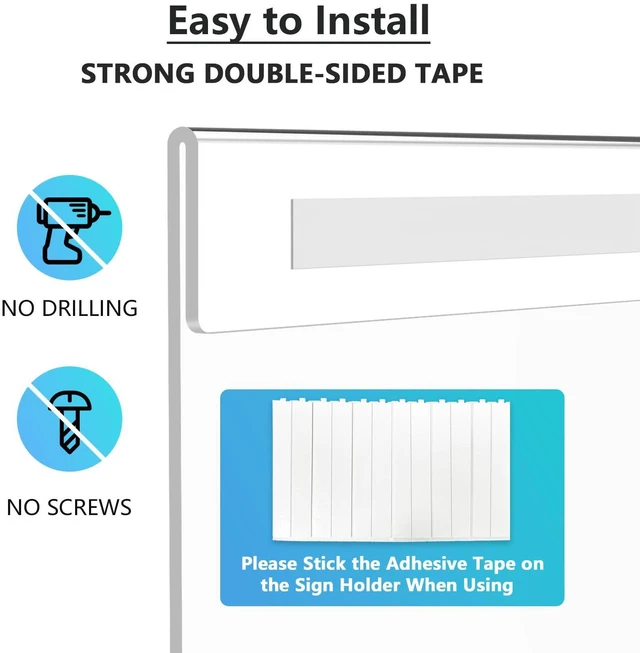 Alt view image 3 of 6 - Acrylic Sign Holder 11 x 17 Wall Mount with Tape, 6 Pack, Vertical Strong Double-Sided Tape, Easy Insert and Replace Paper, Poster, Document and Flyer, Acrylic Frame for Office, Home, Store