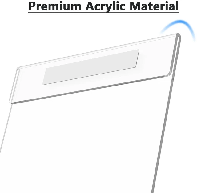 Alt view image 4 of 6 - Acrylic Sign Holder 11 x 17 Wall Mount with Tape, 6 Pack, Vertical Strong Double-Sided Tape, Easy Insert and Replace Paper, Poster, Document and Flyer, Acrylic Frame for Office, Home, Store