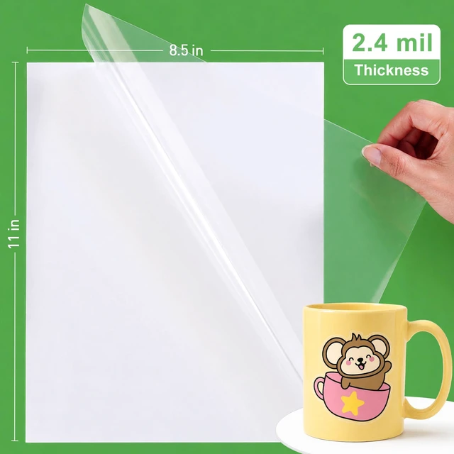 Alt view image 2 of 7 - Premium Translucent Printable Vinyl Sticker Paper, 50 Sheets Frosted Waterproof Decal for Inkjet & Laser Printers, Compatible with Cricut, Fast Dry Vivid Prints for DIY Crafts, Etsy