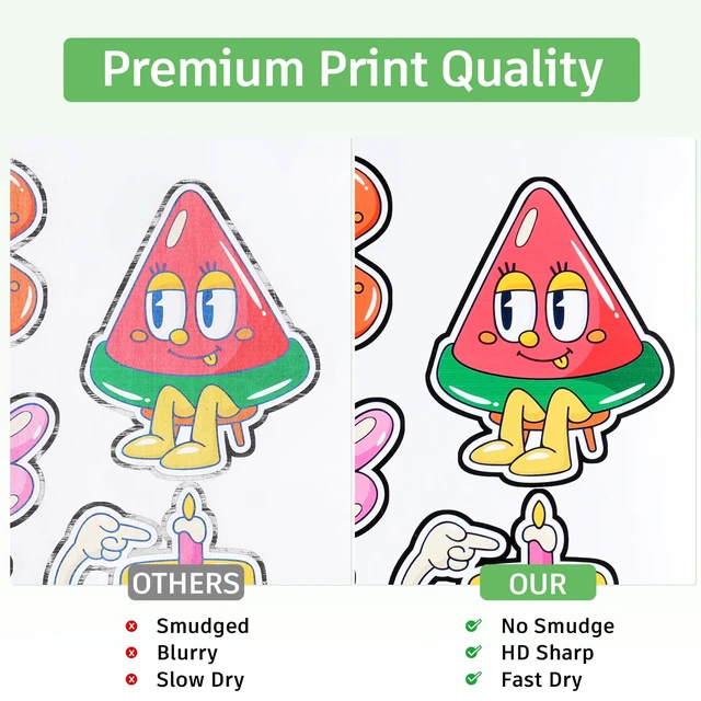 Alt view image 4 of 7 - Premium Translucent Printable Vinyl Sticker Paper, 50 Sheets Frosted Waterproof Decal for Inkjet & Laser Printers, Compatible with Cricut, Fast Dry Vivid Prints for DIY Crafts, Etsy