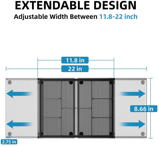 Alt view image 2 of 7 - Expandable Desk Drawer Organizer, Mesh Drawer Organizer Tray with 10 Adjustable Compartments, Desk Organizers and Accessories for Office Supplies (Longer Expandable Drawer Organizer-B)