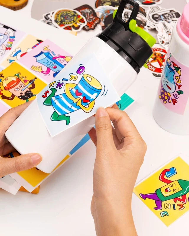 Alt view image 6 of 7 - Premium Glossy Printable Vinyl Sticker Paper, 50 Sheets Waterproof White Sticker Paper for Inkjet & Laser Printer, Vivid Prints, Compatible with Cricut, Easy Peel for DIY Crafts, Etsy
