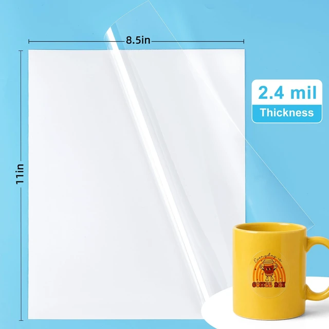 Alt view image 2 of 7 - Premium Clear Printable Vinyl Sticker Paper, 50 Sheets Transparent Fast Dry Non Waterproof, for Inkjet & Laser Printers, Compatible With Cricut, 8.5 x 11 Vivid Prints Tear Resistant Decal