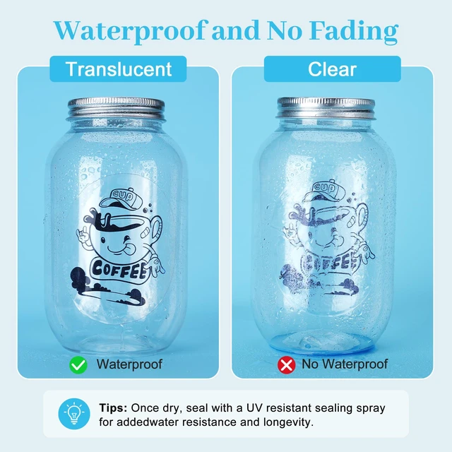 Alt view image 5 of 7 - Premium Clear Printable Vinyl Sticker Paper, 50 Sheets Transparent Fast Dry Non Waterproof, for Inkjet & Laser Printers, Compatible With Cricut, 8.5 x 11 Vivid Prints Tear Resistant Decal