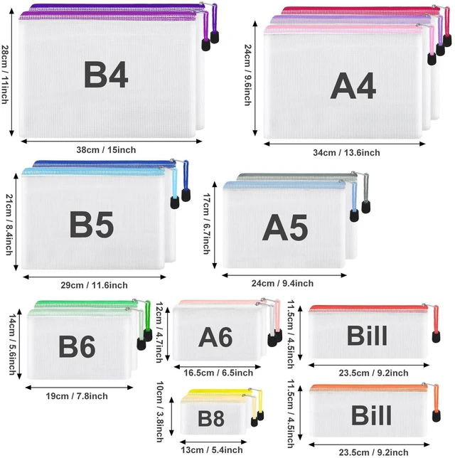 Alt view image 2 of 7 - 42pcs Mesh Zipper Pouch, 8 Sizes Waterproof Zipper Bags, 17 Colors, Multipurpose for Board Games Travel Storage, School Supplies, and Home Organization