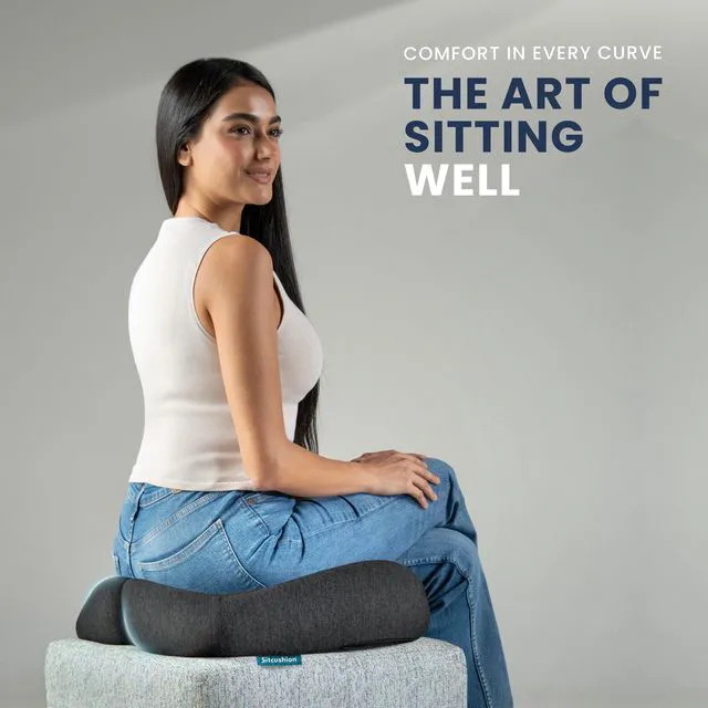 Alt view image 7 of 7 - Seat Cushions for Office Chairs, Sciatica Pain Relief Cushion for Tailbone Extra Large Office Chair Cushion for Healthy Sitting Posture, Sciatica Pain Relief Pillow With Extra Cover (Original Black)