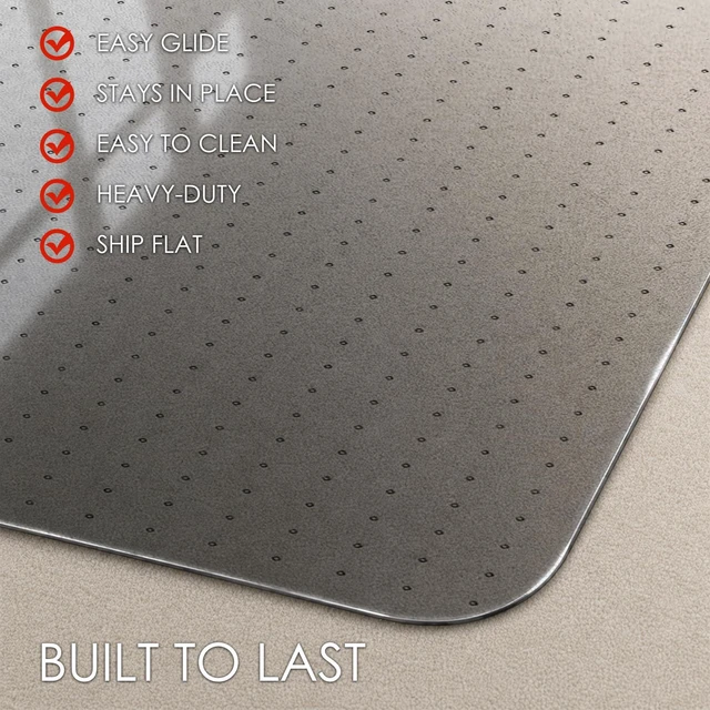 Alt view image 5 of 7 - Office Chair Mat for Carpet, Gray Heavy Duty Computer Chair Mat 36''x48'', Under Desk Protector Carpeted Floors Mat, Easy Chair Movement,Ship Flat, Gray