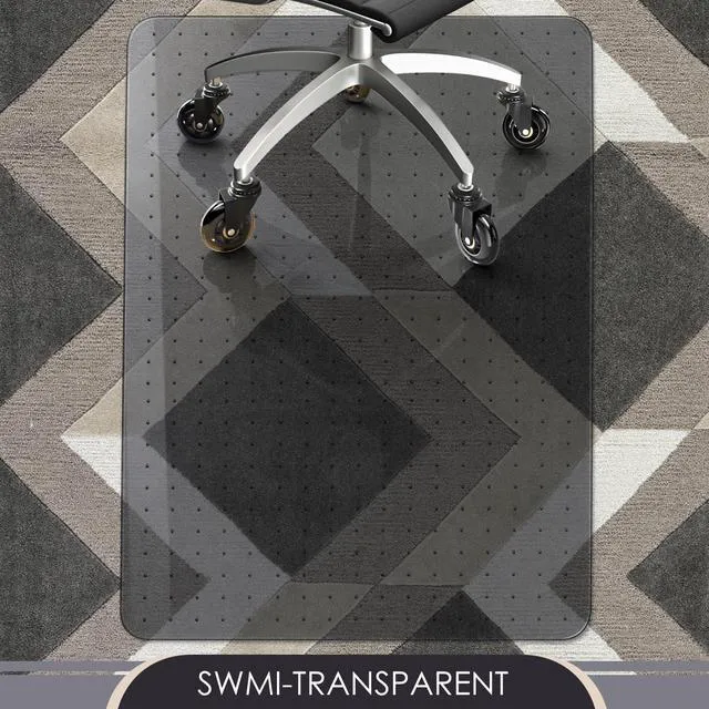 Alt view image 6 of 7 - Office Chair Mat for Carpet, Gray Heavy Duty Computer Chair Mat 36''x48'', Under Desk Protector Carpeted Floors Mat, Easy Chair Movement,Ship Flat, Gray