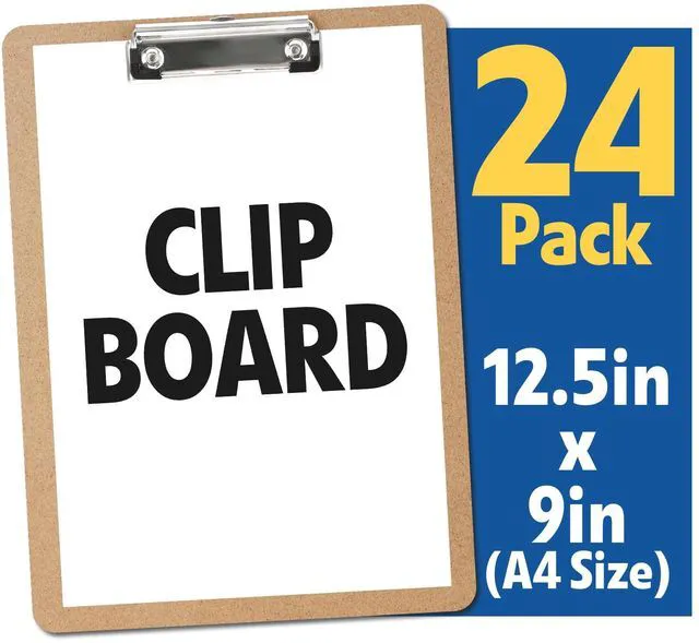 Alt view image 7 of 7 - 24 Pack Clipboards Bulk, Clip Boards 8.5x11 Standard Letter Size, Clipboards for Classroom, Wooden Clipboard, Hardboard Office Clipboard, Classroom Supplies
