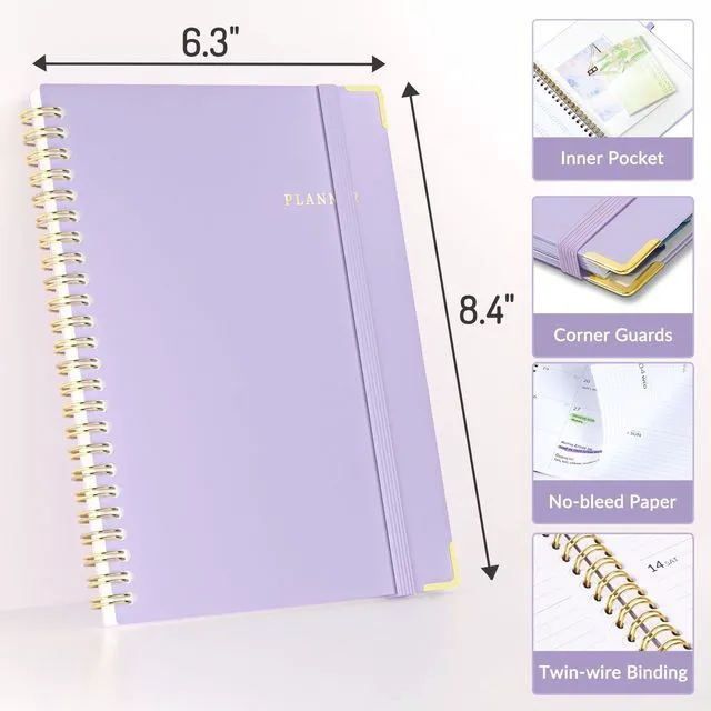 Alt view image 2 of 7 - Academic Planner 2026-2027, Weekly & Monthly Hardcover Planner A5 Calendar Planner July 2026-June 2027, 6" X 8" Daily Agenda Book, School Office Notebook College Teacher Organizer, Navy Blue