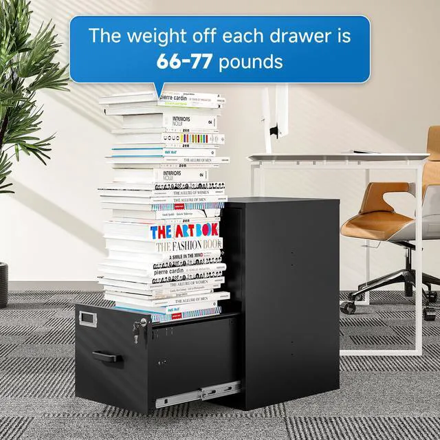 Alt view image 6 of 7 - 2 Drawer File Cabinet with Lock Vertical Filing Storage Cabinet Office Home Steel Vertical File Cabinets for Letter Size File Cabinet Locked,Assembly Required