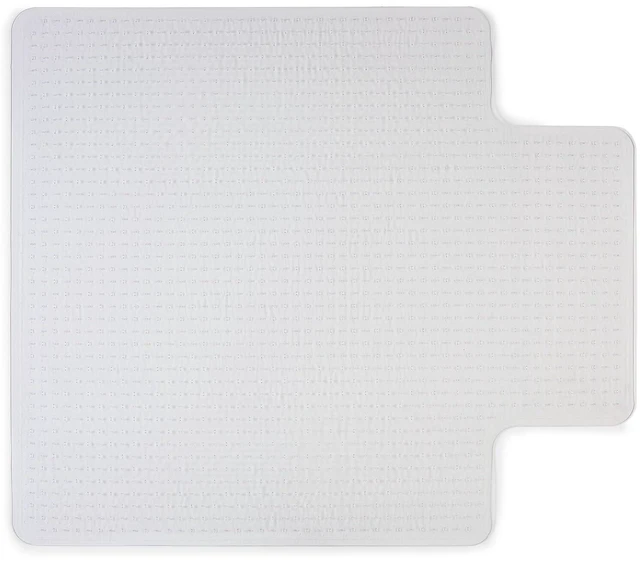 Main image of Office Chair Mat, Clear, 53x45 Inch, Low-Pile Carpet, with Lip Extended under-desk coverage and smooth glide for carpeted office floors