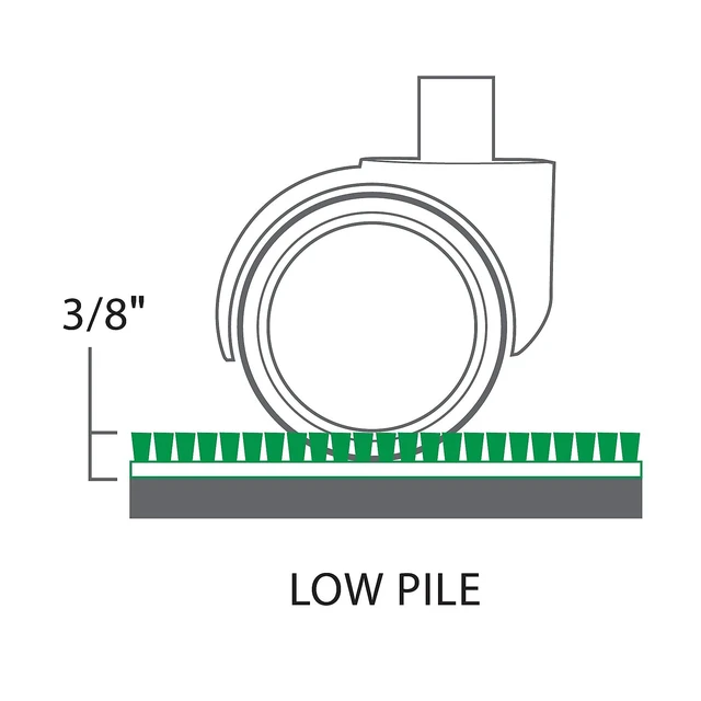 Alt view image 5 of 7 - Office Chair Mat, Clear, 53x45 Inch, Low-Pile Carpet, with Lip Extended under-desk coverage and smooth glide for carpeted office floors