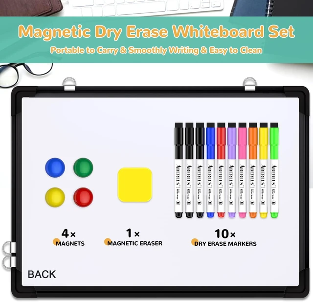 Alt view image 2 of 7 - Monthly Calendar Whiteboard for Wall, Dry Erase Board, Magnetic White Board 16"x12" Double-Sided Hanging Board for Office Home, Small Monthly Dry erase Calendar for Drawing Planning To Do List, Black