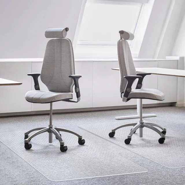 Alt view image 2 of 7 - Office Chair Mat for Low-Pile Carpet 36" x 48", 2-Pack Office and Home Set Clear PVC With Anti-Slip Studs, Prevents Carpet Wear From Rolling Chair Wheels, Smooth Glide Surface For Easy Daily Rolling
