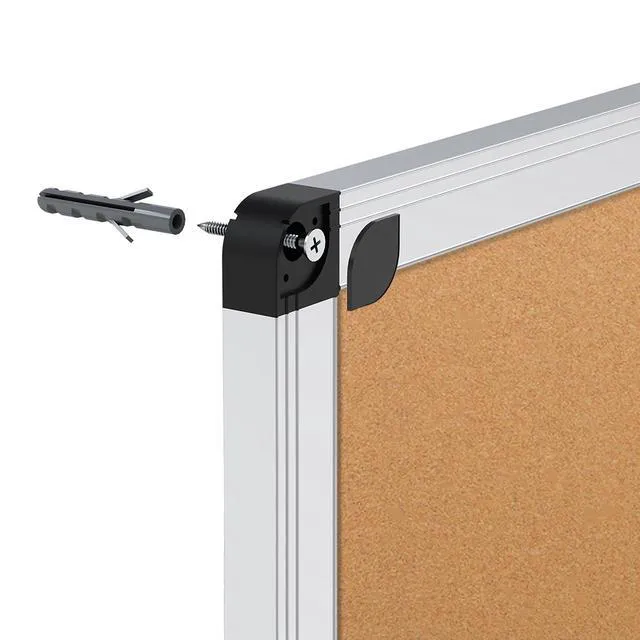 Alt view image 5 of 7 - Cork Bulletin Board/Foldable Noticeboard, 48 X 36 Inches, Silver Aluminium Frame