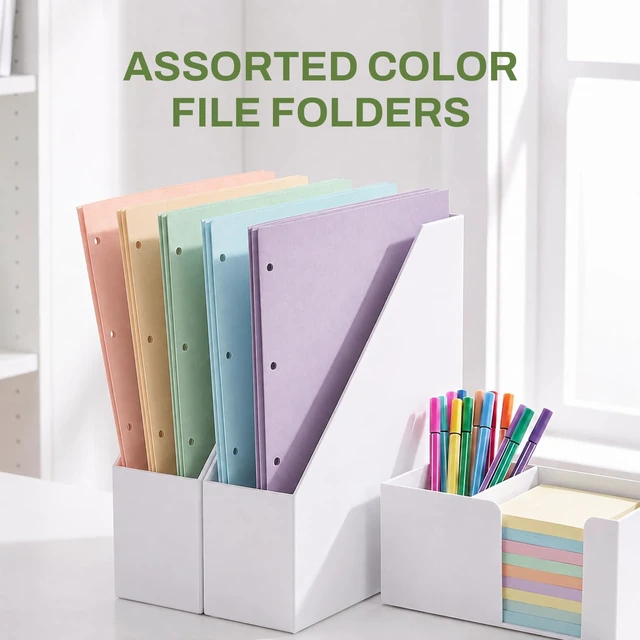 Alt view image 5 of 7 - Folders with Pockets 3 Hole Punched(50 Pack, Pastel Colors), 2 Pocket Folders Fit Letter Size Paper, Paper File Folder for School Office Home Business