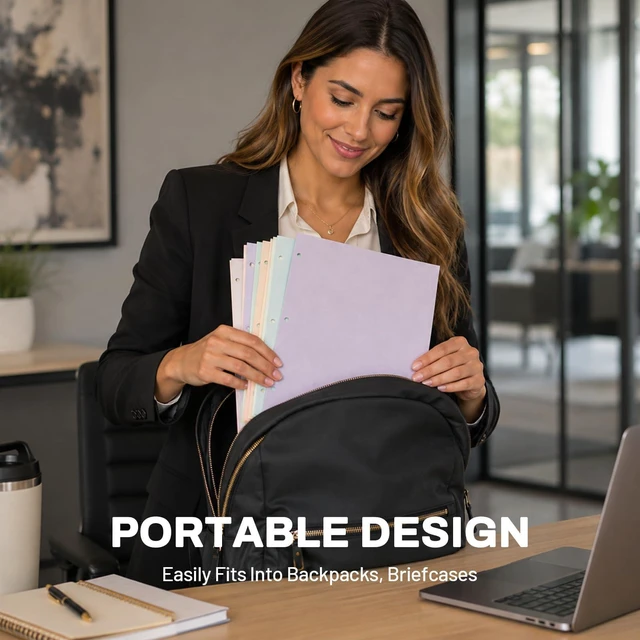 Alt view image 6 of 7 - Folders with Pockets 3 Hole Punched(50 Pack, Pastel Colors), 2 Pocket Folders Fit Letter Size Paper, Paper File Folder for School Office Home Business