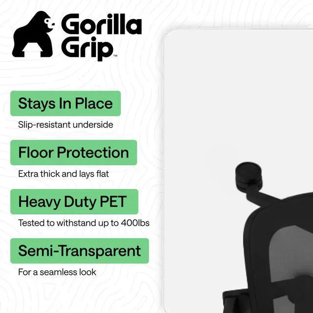 Alt view image 2 of 7 - Office Chair Mat for Hardwood Floors, Heavy Duty, 36x48 Clear Easy Glide Slip Resistant Mats Under Desk, Hardwood Floor Protector for Work and Gaming Rolling Chairs, Computer Accessories