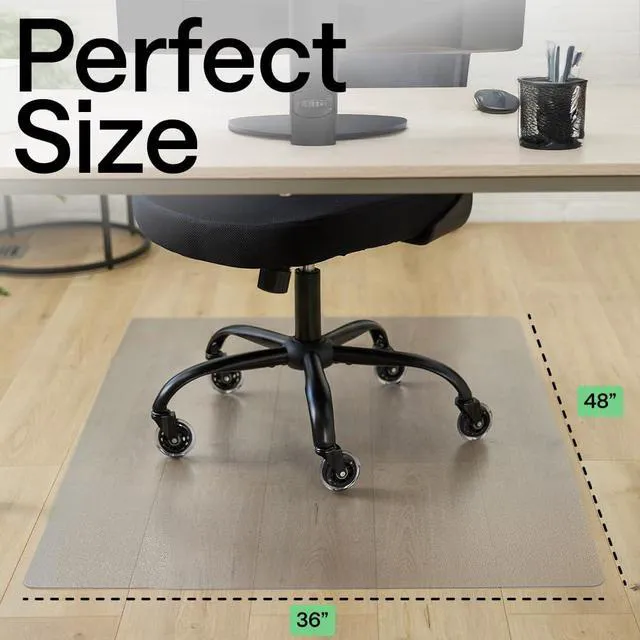 Alt view image 6 of 7 - Office Chair Mat for Hardwood Floors, Heavy Duty, 36x48 Clear Easy Glide Slip Resistant Mats Under Desk, Hardwood Floor Protector for Work and Gaming Rolling Chairs, Computer Accessories