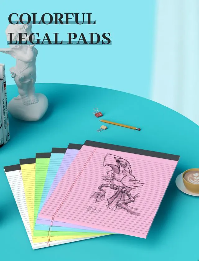 Alt view image 5 of 7 - 48 Pack Colored Legal Pads, Yellow Legal Pads 8.5 x 11 Note Pads Wide Ruled Wide Ruled, Notepads 8.5x11 with Sturdy Back, Perforated Writing Paper Pads, Colored Lined Pads for Office, School, Home