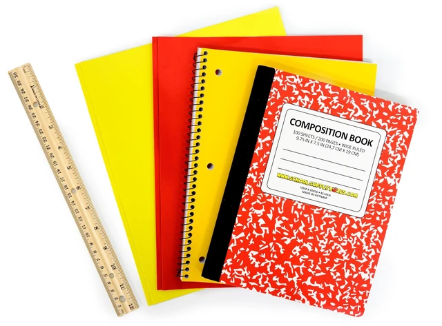 Alt view image 3 of 7 - Back to Box Grades K-5 32 Piece Supplies Kit Includes Markers, Crayons, Pencils, Scissors, Folders, Glue Sticks, Notebook, and Composition Book