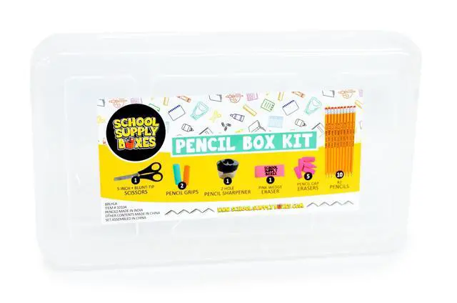 Alt view image 6 of 7 - Back to Box Grades K-5 32 Piece Supplies Kit Includes Markers, Crayons, Pencils, Scissors, Folders, Glue Sticks, Notebook, and Composition Book