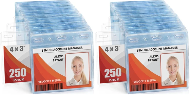 Main image of 4x3 Horizontal ID Name Badge Holder - Quick Load Zipperless, 500 Pack