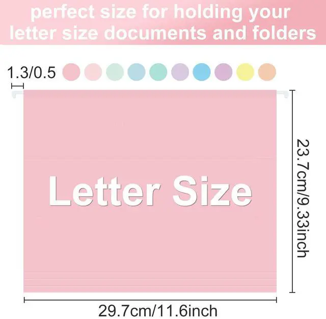 Alt view image 2 of 7 - Hanging File Folders, 30 Pack Letter Size Hanging File folders with 1/5-cut Tabs, Stay Organized for Your Home and Office Bulk File, Documents and Paper, Macaron 10 Colors