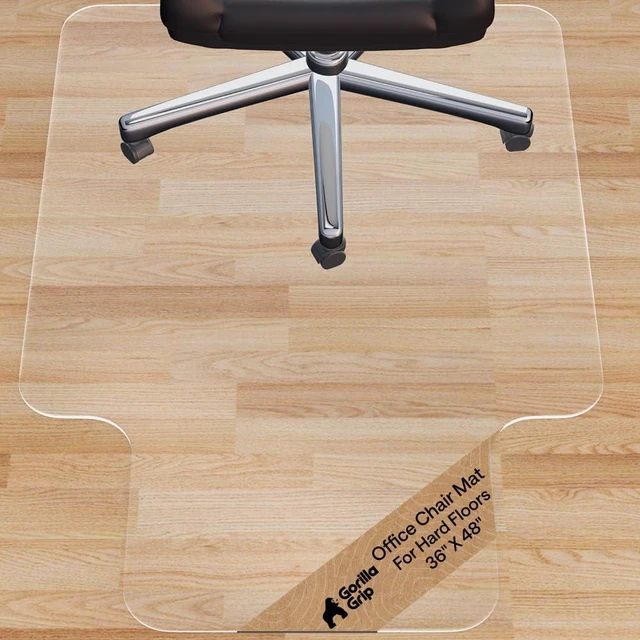 Main image of Office Chair Mat for Hardwood, Heavy Duty, 36x48 Clear Lip Easy Glide Slip Resistant Mats Under Desk, Hardwood Floor Protector for Work and Gaming Rolling Chairs, Computer Accessories